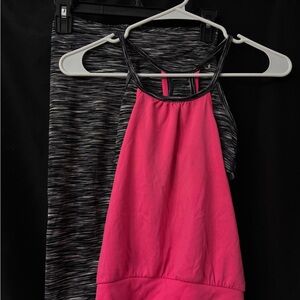 Kids Set Pink and Black Athletic Tank top and Capris - S(7/8)